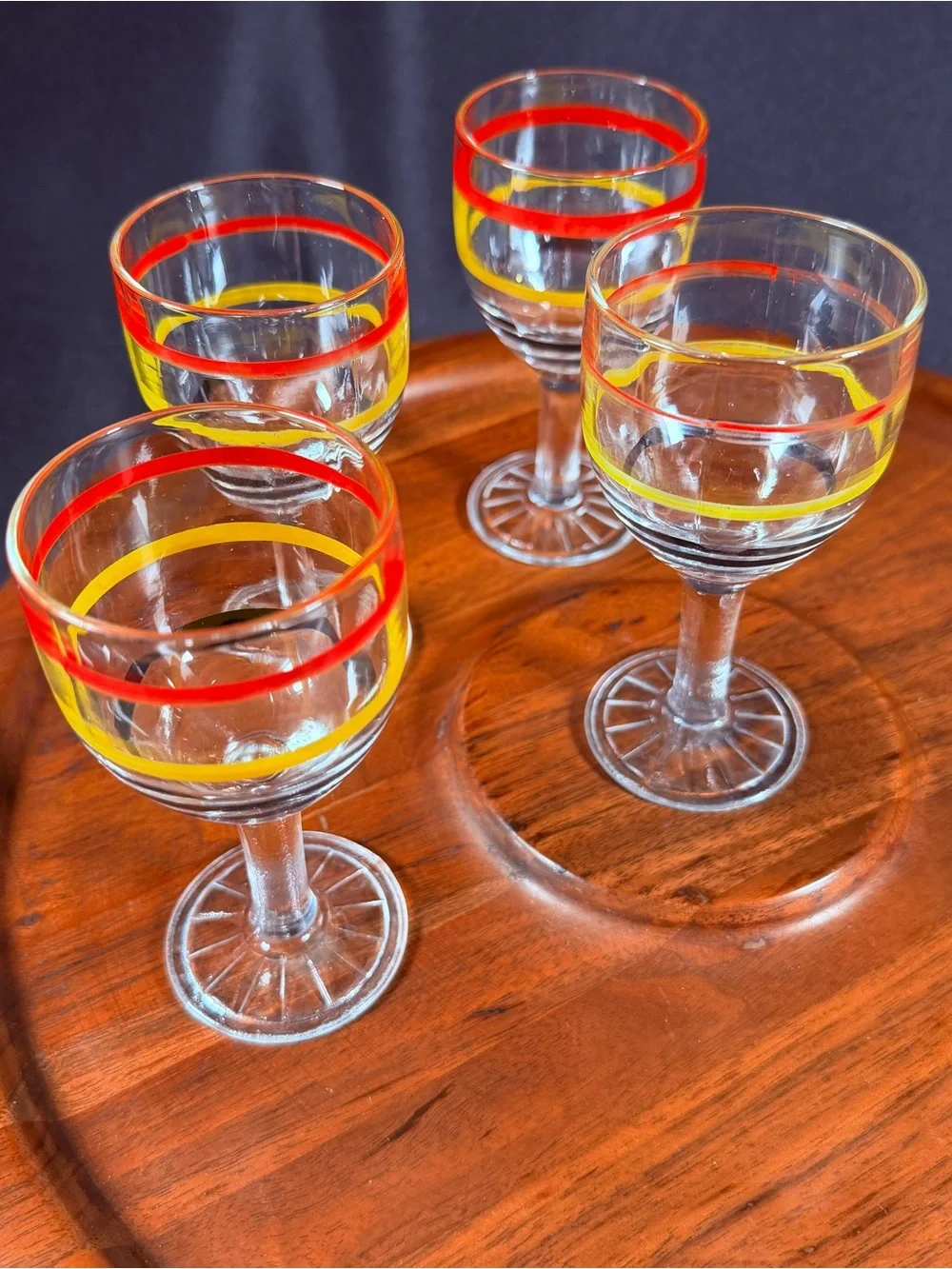 Vintage Libbey Mambo Fiesta Cordial glasses, set of 4